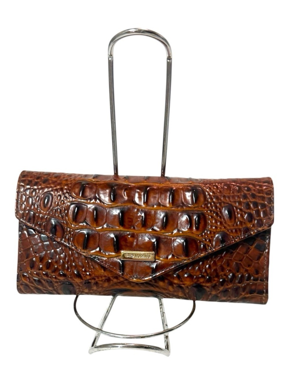 Croc-Embossed Brahmin Veronica Envelope Wallet.  Like New!